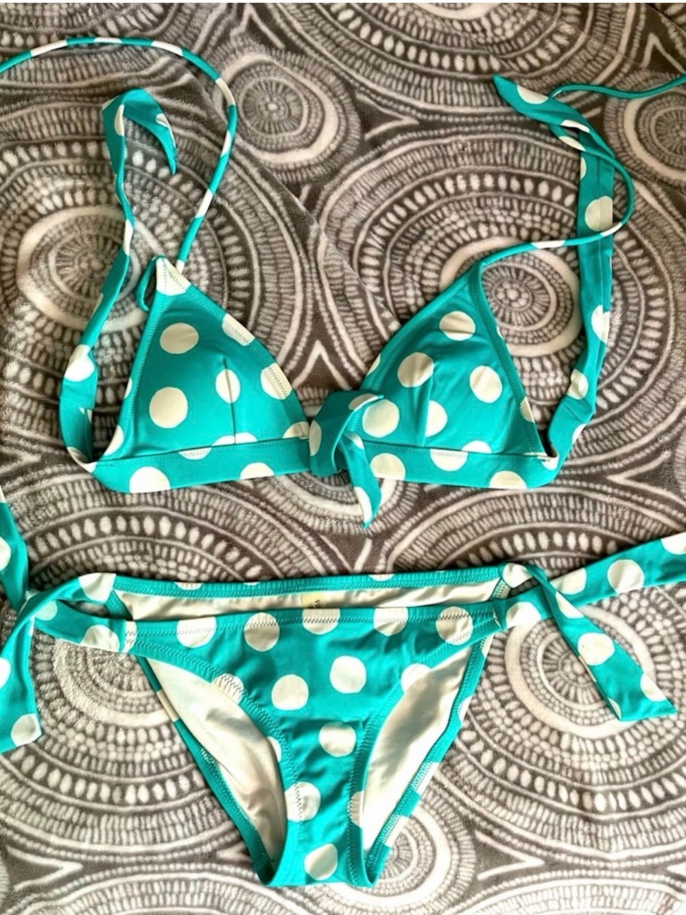 Victoria's Secret Polka Dot Bikini Set Top Medium Bottom Large